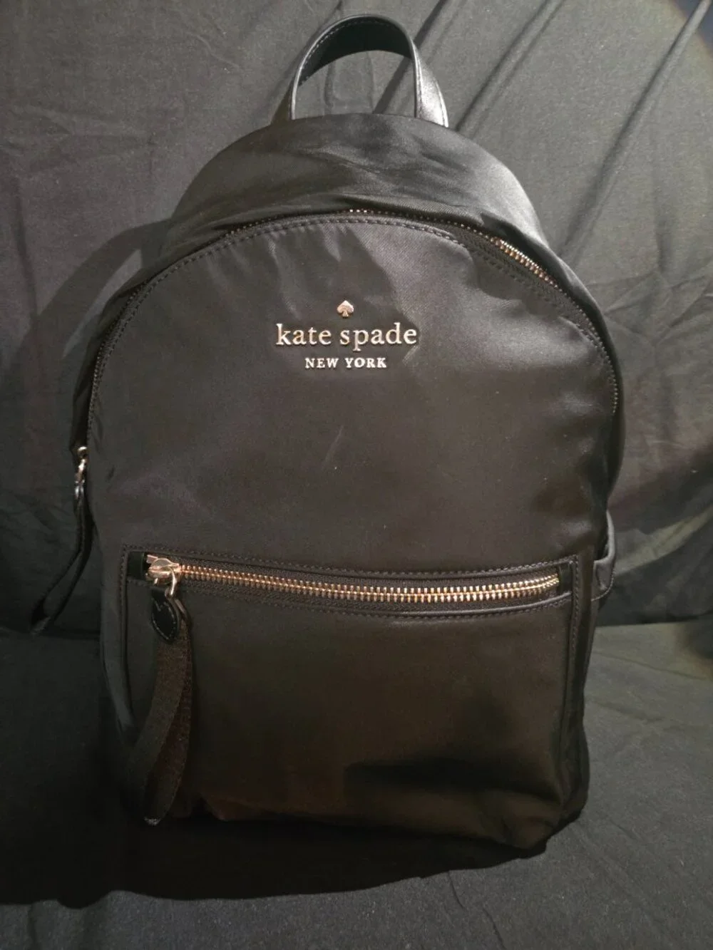 Kate Spade New York Black Nylon Backpack Gold Hardware